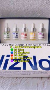 NizNot 5-Active Core Ampoule Trial Set 10ML x5 | Cica Hyaluron Retinol Niacin Collagen | Calm Hydrate Glow & Firm
