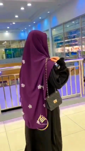 Tudung Segi Empat Oval Set & Cadar Flower Lembut Instan/Non Instan