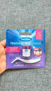 Dentek Temparin Max Repair Kit Long Lasting Temporary Repair for caps & fillings 2.64g and 1.1g