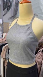 ELNORA TANKTOP CROP HALTER (KET.207) MODEL TALI FASHION KOREA WANITA KNIT PREMIUM TANKTOP WANITA
