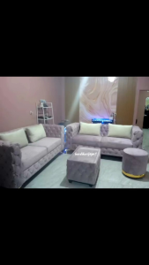 Sofa Terbaru kancing seribu double 22 kancing + meja + puk + bantal free ongkir Bandung