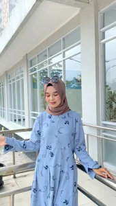 (Bisa COD) Gamis Crinkel Bordir Sulam Bisa Untuk Busui / Long Dress Muslimah Cringkel Bordir