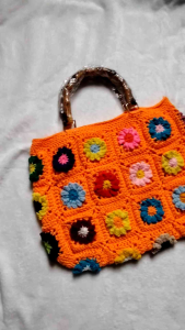 Crochet granny square handbag/granny square handbag crochet