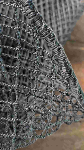 ตาข่าย 2ชั้น ถักขอบ K9 ขนาด 150×2 เมตร  สีดำ