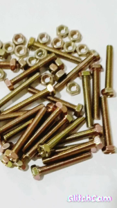 Baut Mur Kuning - Baut 10/6mm x 5cm (Paket 50pcs)