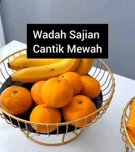 Keranjang Buah Gold Marble Aestetik Tray