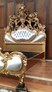 DIPAN TEMPAT TIDUR SULTAN RANJANG JATI UKIR MEWAH BERKUALITAS