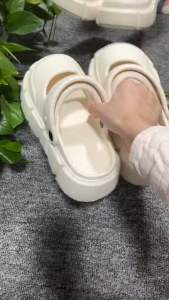 Eva material 6cm platform flip flop shoes kasut perempuan 6cm厚底踩屎感鞋