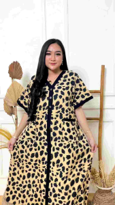 Dress Piyama Jumbo Macan Ld 125 cm Rayon Tebal Busui