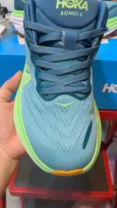 รองเท้าวิ่ง Hoka Bondi 8 สีมิ้น รองเท้าวิ่งถนนสายซัพพอร์ต หนานุ่ม มีอุปกรณ์พร้อมกล่อง