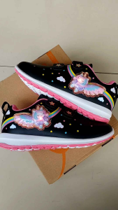 Sepatu Ando Ponytail Velcro Perekat Hitam Merah Jambu Black Pink Fuchsia