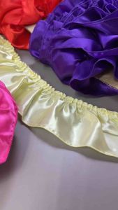 Ropol Satin Kedut 9cm / Kain Renda Berkedut Satin / Hiasan Jahitan untuk Baju & Kraft DIY