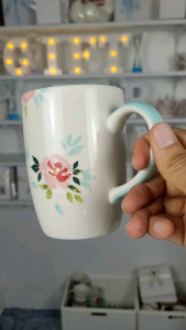 แก้วเซรามิก ของขวัญ ลายดอกกุหลาบ ความจุ 13 ออนซ์ พร้อมส่ง พร้อมกล่องของขวัญ ของขวัญวันเกิด