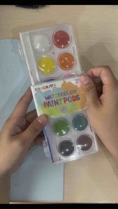 EducratePH Watercolor Paint Pods (12 Colors) — Washable Kids Paint Set with Brush | Non-Toxic | 3+
