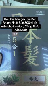 Dầu Gội Nhuộm Phủ Bạc Akami Nhật Bản 500ml lên màu chuẩn salon Công Thức Thảo Dược