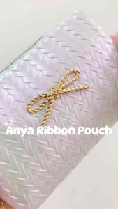Makeup Bag Anya Ribbon Pouch Tas Kosmetik Korea Anyaman Aesthetic Hologram Travel Kit Serbaguna