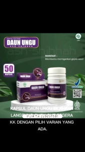 BPOM KAPSUL DAUN UNGU herbal wasir dan ambien Daun Ungu Ash - Shihhah efektif atasi Wasir - 50 kapsul
