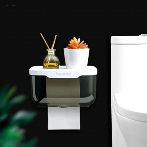 1set(2pcs)Punch-Free Toilet Paper Box Paper Extraction Box Toilet Tissue Box Waterproof Toilet Paper Rack