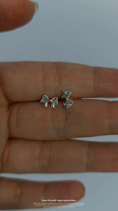 Elegan Jewellery S999 Pure Silver Butterfly Bow Women Simple Earrings
