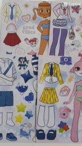 Set 6in1 sticker cho bé dán trang phục cho các nhân vật hoạt hình dễ thương