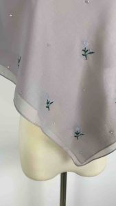 CALLA Bawal Sulam B45 Cotton Voile - Tudung Bawal Sulam Bidang 45 Bunga Lavender Embroidery IMANI SCARF