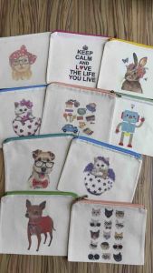 Cosmetic Bag Dog Cat Owl Printed Pouch Stationery Pencil Case Lifestyle Cute Pouch Canvas Pouch Zip Pouch Key Pouch Accessories Bag MyGiftsKingdom