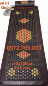 Thảm đá nóng Hàn Quốc HAPPY LIFE 60x160cm Sóng Laser Hồng Ngoại giúp giảm đau xương khớp thoát vị đĩa đệm thần kinh toạ đau lưng…