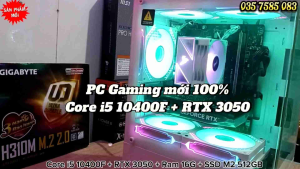 Thùng PC GAMING Core i5 10400F + RTX 3050-6GB / Dung lượng lưu trữ 512GB / Ram 16GB DR4