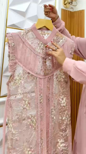 gamis outer ceruty babydoll mix tille bordir