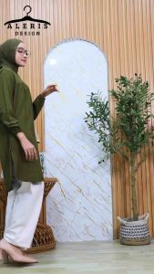 Inara Tunik Army Basic Polos Jumbo Over Size Terbaru-Bahan Cotton Viscose-Banyak Warna-Size L XL 4L