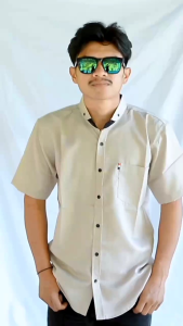 kemeja lengan pendek bahan katun madinah fodu