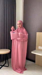 mukena terusan Jersey premium alsha mukena wanita dewasa khadijah free tas