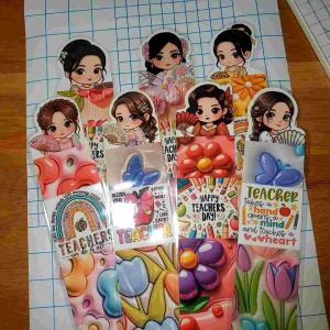 Teachers Day 3D Bookmark Laminated Printed Back to Back in photo paper in very vibrant colors approx 20 cm by 5 cm