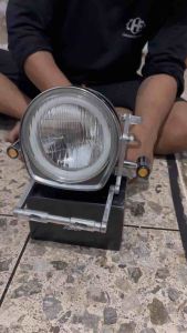 Paket Lampu Depan CB Merk MOS Set Batok Vanvan Krum Kupingan + Plat Sein Stainlis LED batok Vanvan As 31 & 33 PNP Shok CB GL MEGAPRO TIGER CERZA THUNDER RX KING NINJA