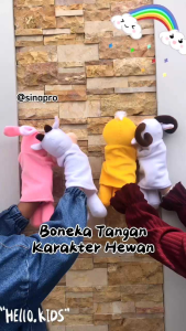 Boneka Tangan Karakter Hewan Lucu / Mainan Hand Puppet Anak Edukasi