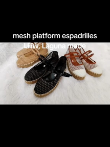 Mesh Espadrille Platform Shoes - Liliw Laguna made