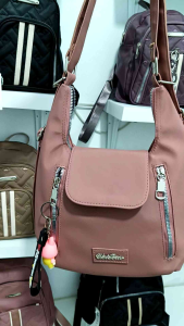 Tote Bag 2in1  Selempang Wanita Terbaru Korean Style Manis Anti Air Nylon Halus Tebal Cewek dengan Tali Adjustable dan Ritsleting untuk Tampil Modis dan Up-to-date