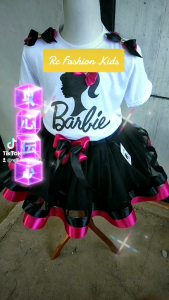 Set Rok Tutu Anak Perempuan Karakter Barbie Premium Usia 1 Sampai 10 Tahun