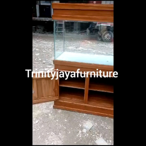 Meja Aquarium Beserta Aquarium Dan Tutup Tanpa Aksesoris/trinityjayafurniture
