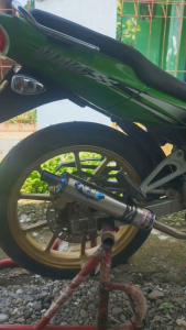 Silincer NHK Silencer Ninja 150 R RR SS Stainless Ujung Blue Panjang 30cm