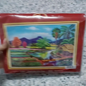 [ MỚI] Tranh thêu chữ thập thêu kin phong cảnh đồng quê E261 kt 90x60cm[ Tranh Hà Đoàn]
