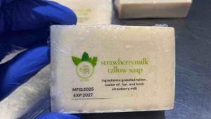 tallow strawberry milk soap (organic soap)