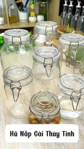 Hũ Thủy Tinh Nắp Cài Khoá Inox 500ml Lọ Thuỷ Tinh Đựng Gia Vị Ngâm Củ Quả Thực Phẩm