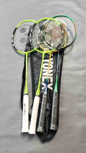 Paket Combo lengkap 4 raket 2 tas 1 kock dan net badminton Bulutangkis