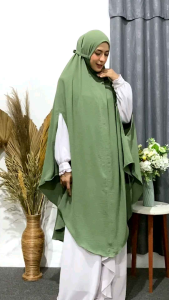 Jilbab Jumbo Crinkle Tali Nonpad model Tangan Bolong bahan Crinkle Airflow Premium GAZALA HIJAB