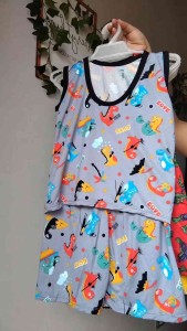 3 Pairs Terno Shorts for Boys (Sando & Short) Cotton Spandex 1-7 years old