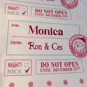 Personalized To and From Christmas Sack Canvas Gift Bag Princess Wrapper Glitter Name Loot Bag