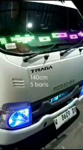 LAMPU STROBO KACA MOBIL 5 BARIS Running text WI-FI seting text via HP