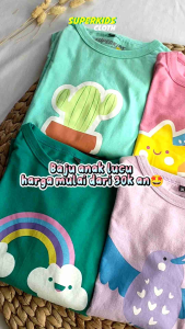 Baju Anak Perempuan / Kaos Anak Perempuan / Pakaian Anak Cewek Kaos Anak Cewek Lengan Panjang Brand SuperkidsCloth 1 - 11 Tahun