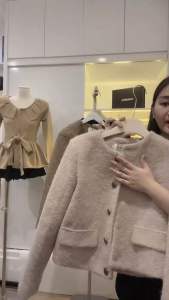 Áo Khoác Dạ Cổ Tròn Cúc Đồng Chuẩn Hàng QCL1